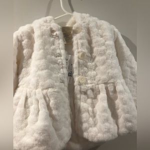 18mo white fur jacket NWT